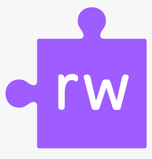 r and w on a purple puzzle piece, read and write logo