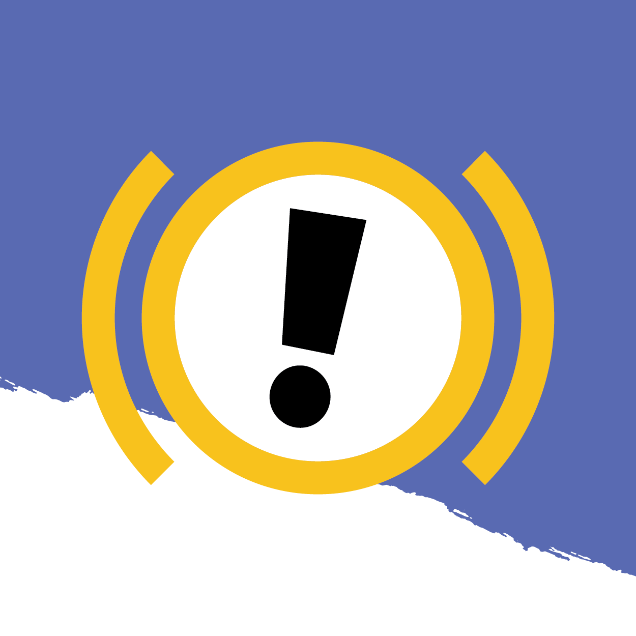 exclamation mark with a yellow circle around it