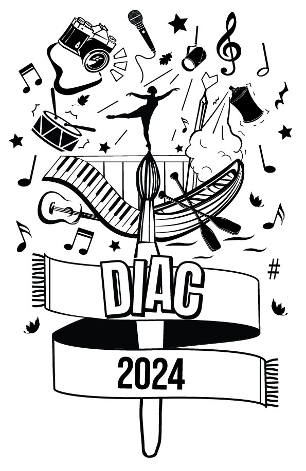 icons for musical and art instruments for DIAC 2024 logo