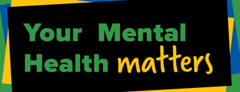Your Mental Health Matters on black background with two stick children