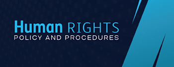Human Rights Policy Consultations text on blue background