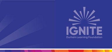 Ignite Durham Learning Foundation logo on purple background